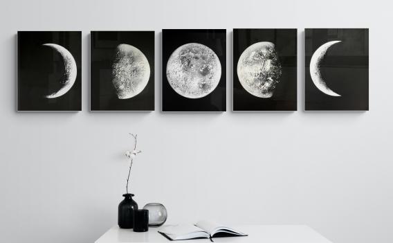 FASE LUNARE I-II-III-IV-V - 24 X 30 CM - 2017