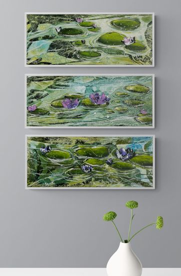 Ninfee 10, 11, 12 - 20 x 50 cm - 2024