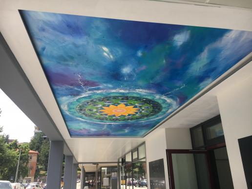 Residenza Agorà / Lugano / soffitto murale esterno  /  600 x 250 cm / 2017