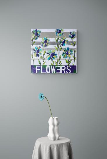 FLOWERS - 40 X 40 CM - 2021